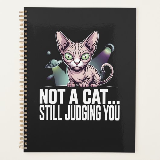 Sphynx-kat UFO-Buitenaards Sarcasische Kunst Beoor Planner (Voorkant)