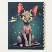 Sphynx-kat UFO-ruimte-carta-illustratie Planner (Achterkant)