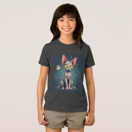 Sphynx-kat UFO-ruimte-cartoons beoordelen Tri-Blend Shirt