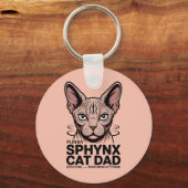 Sphynx Kat Vader Grappige Vector Kunst Sleutelhanger (Voorkant)
