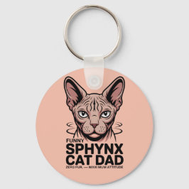 Sphynx Kat Vader Grappige Vector Kunst Sleutelhanger
