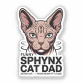Sphynx Kat Vader Grappige Vector Kunst Sticker (Voorkant)