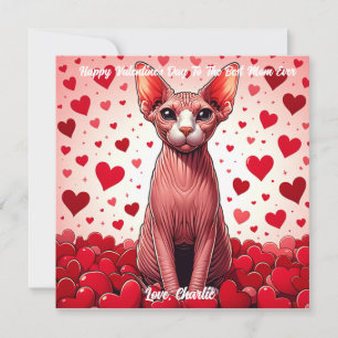 Sphynx Kat Valentijnsdag Spinnen Feestdagenkaart