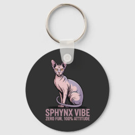 Sphynx Kat Vibe in Zonlicht Kunst Sleutelhanger