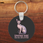 Sphynx Kat Vibe in Zonlicht Kunst Sleutelhanger (Voorkant)