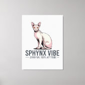 Sphynx Kat Vibe Onder Zonlicht Kunst Canvas Afdruk (Voorkant)
