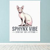 Sphynx Kat Vibe Onder Zonlicht Kunst Canvas Afdruk (Insitu (Houten vloer))