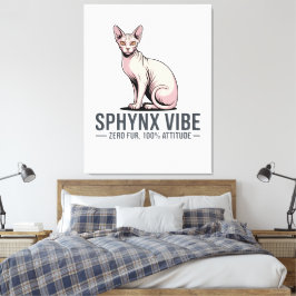 Sphynx Kat Vibe Onder Zonlicht Kunst Canvas Afdruk