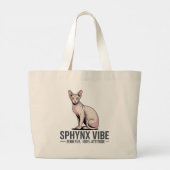 Sphynx Kat Vibe Onder Zonlicht Kunst Grote Tote Bag (Achterkant)