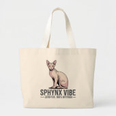 Sphynx Kat Vibe Onder Zonlicht Kunst Grote Tote Bag (Voorkant)