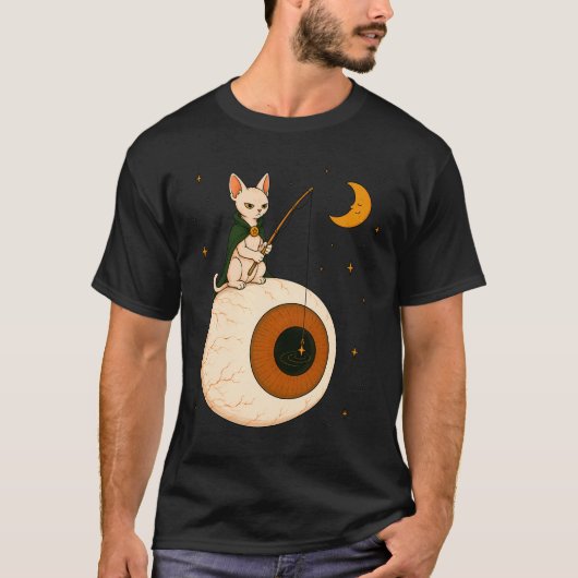 Sphynx Kat Vissende Oogbal T-shirt (Voorkant)