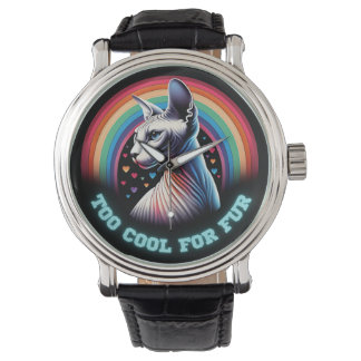 Sphynx Kat Watch Kaal Haarloos Kittens Te Koud Horloge