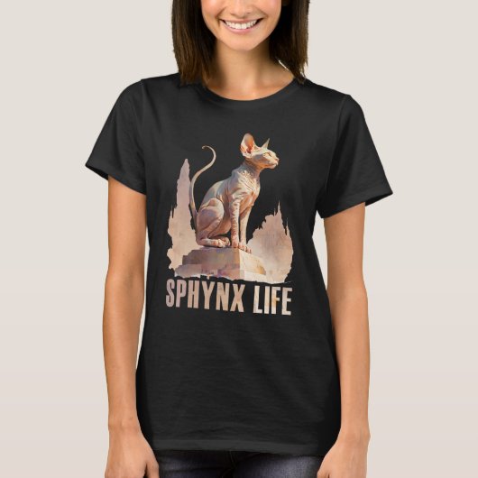 Sphynx Kat Waterverf Sphynx Leven Kat Mam T-shirt (Voorkant)