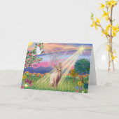 Sphynx Kat - Wolken Engel Kaart (Gele Bloem)
