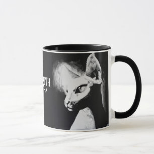 Sphynx Kat Zwarte Witte Kattenliefhebber Portret K Mok