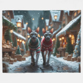 Sphynx Katten Kerst Sneeuw Vakantie Fleece Deken (Voorkant (Horizontaal))
