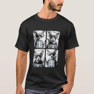 Sphynx katten met zonnebril skelet kostuum grappig t-shirt