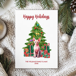 Sphynx Kattenfamilie Kerstmis Feestdagenkaart