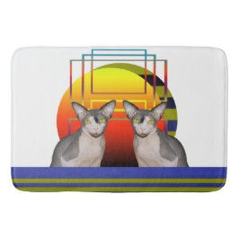 Sphynx kattengeometrische gekke katteontwerpen doo badmat