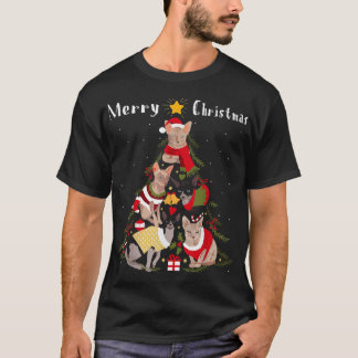 Sphynx-kerstboom met kerstmis t-shirt