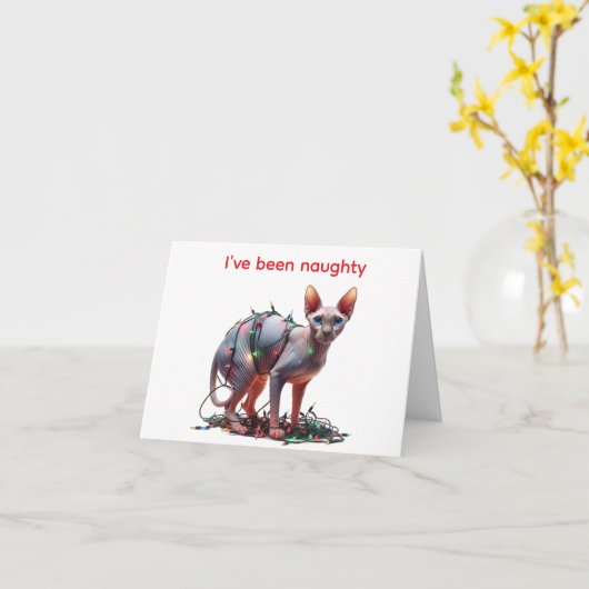 Sphynx-kerstkaart Kaart (Gele Bloem)