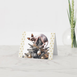Sphynx-kerstkaart Kaart