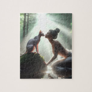 Sphynx Kissing Zeemeermin Legpuzzel