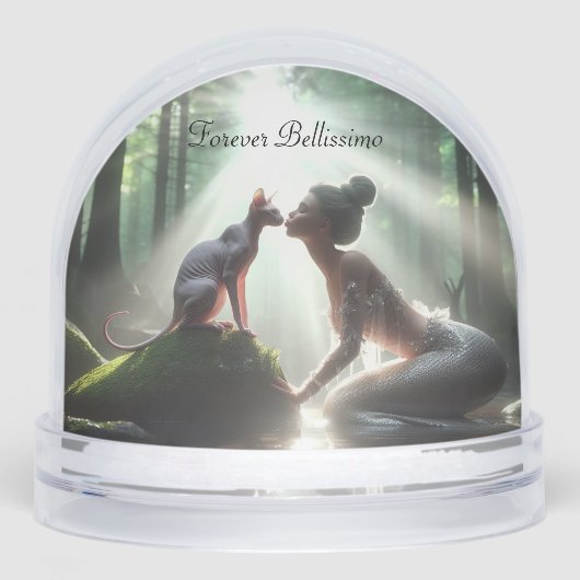 Sphynx Kissing Zeemeermin Sneeuwbol (Voorkant)