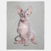 Sphynx Kitten Pet Portret Fleece Deken (Voorkant)
