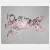 Sphynx Kitten Pet Portret Fleece Deken (Voorkant (Horizontaal))