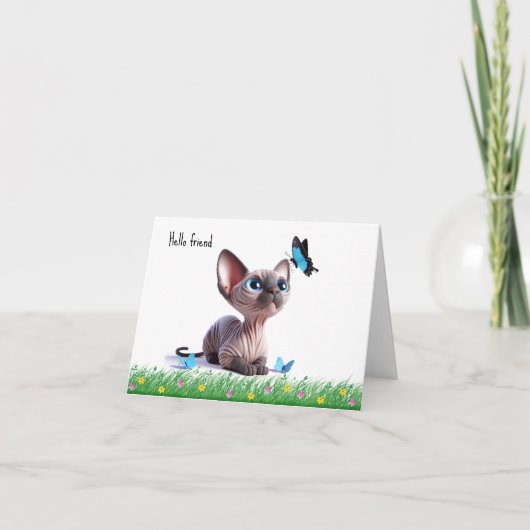 Sphynx Kitten Vriend Wenskaart Bedankkaart (Voorkant)