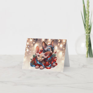 Sphynx Kittens Kerst Kaart