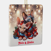 Sphynx Kittens Kerstmis Keramisch Ornament (Rechts)
