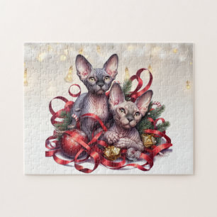 Sphynx Kittens Kerstmis Legpuzzel