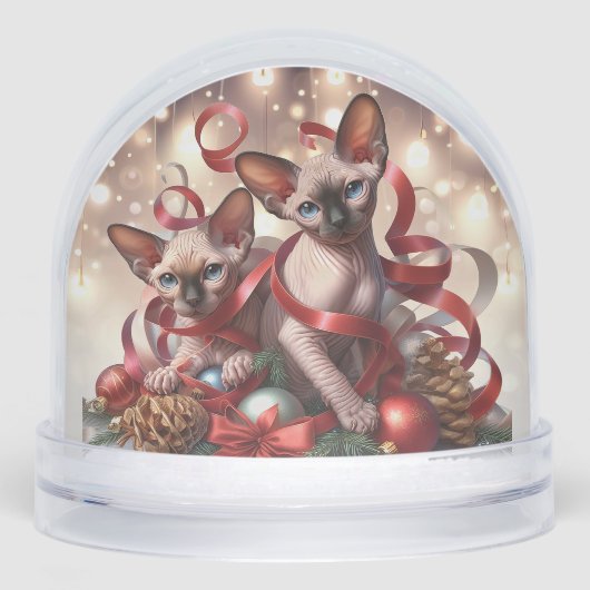 Sphynx Kittens Kerstmis Sneeuwbol (Voorkant)