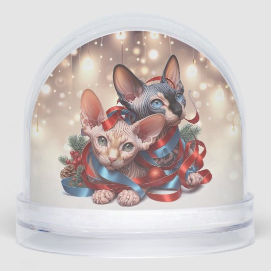 Sphynx Kittens Kerstmis Sneeuwbol (Voorkant)