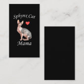 Sphynx mama Cat Lover Pet Moeder Visitekaartje (Voorkant / Achterkant)