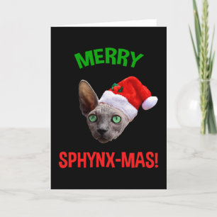 Sphynx-Mas Funny Kerstmis Sphynx Cat Lover Feestdagen Kaart