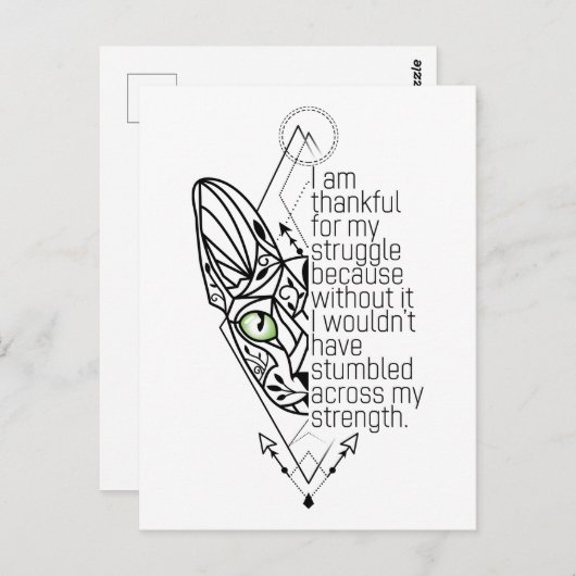 😻 Sphynx met wijsheid  Briefkaart (Voorkant / Achterkant)