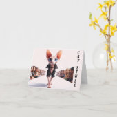 Sphynx Runway Model Wenskaart Kaart (Gele Bloem)