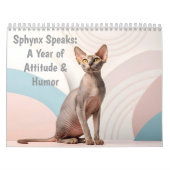 Sphynx Speaks: Editable Monthly Cat Humor Art Kalender (Hoes)