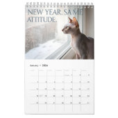Sphynx Speaks: Editable Monthly Cat Humor Art Kalender (Jan 2026)