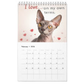 Sphynx Speaks: Editable Monthly Cat Humor Art Kalender (Feb 2026)