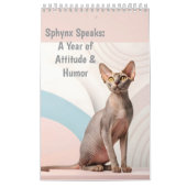Sphynx Speaks: Editable Monthly Cat Humor Art Kalender (Hoes)