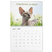 Sphynx Speaks: Editable Monthly Cat Humor Art Kalender (Mar 2026)