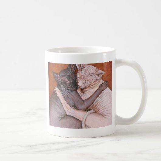 Sphynx Sphinx Cat Cats Nap Time Koffiemok (Rechts)