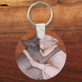 Sphynx Sphinx Cat Cats Nap Time Sleutelhanger (Voorkant)