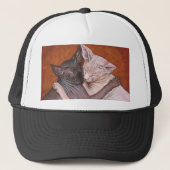 Sphynx Sphinx Cat Cats Nap Time Trucker Pet (Voorkant)