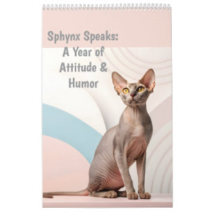 Sphynx Spreekt: Bewerkbare Maandelijkse Kat Humor Kalender