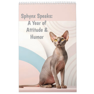 Sphynx Spreekt: Bewerkbare Maandelijkse Kat Humor Kalender